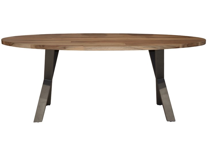 Stół drewniany blat orzech grafitowe metalowe nogi 200x105 cm