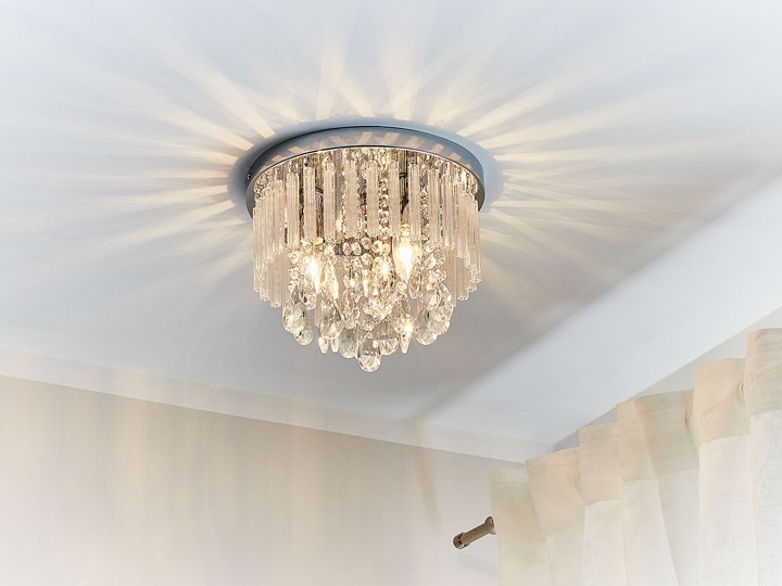 Żyrandol lampa wisząca srebrna akrylowe kryształki 3 punkty światła tradycyjny elegancki wygląd oświetlenie Styl Glamour Szkło Styl Klasyczny