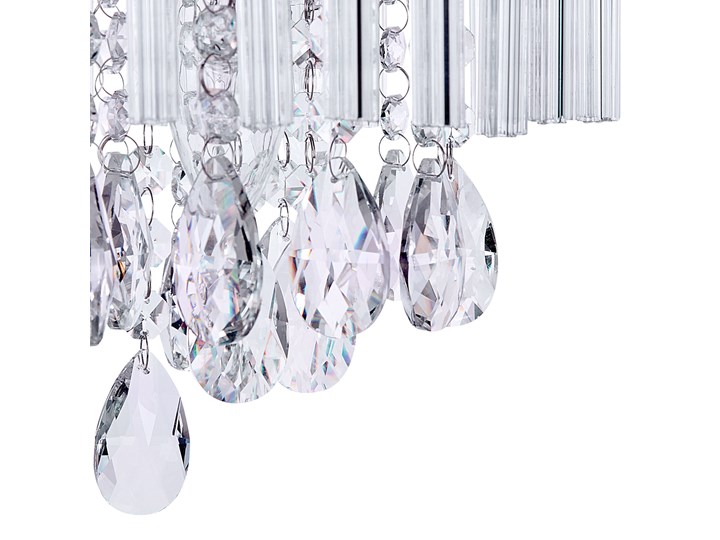 Żyrandol lampa wisząca srebrna akrylowe kryształki 3 punkty światła tradycyjny elegancki wygląd oświetlenie Styl Glamour Szkło Styl Klasyczny