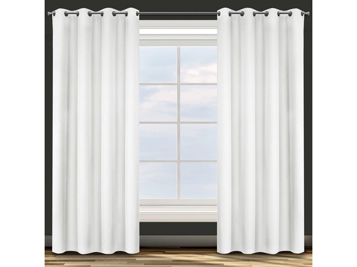 Zasłona Adore 140x250cm - Biały - Przelotki 140x250 cm Poliester Wzór Gładkie Pomieszczenie Sypialnia