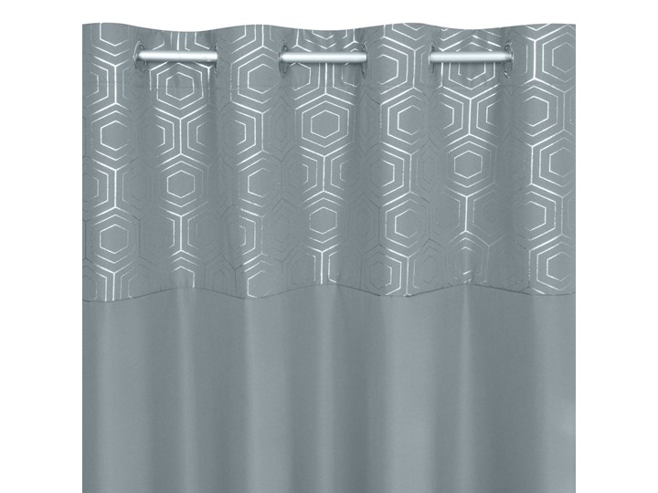 Zasłona Gotowa Dafne 140x250cm - Srebrny - Przelotki Poliester Wzór Nadruk 140x250 cm Kategoria Zasłony