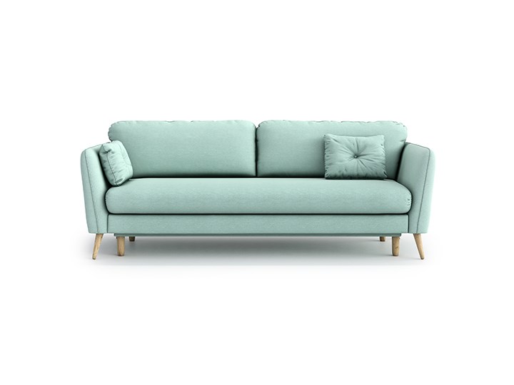Sofa Clara z funkcją spania, Aquamarine Mint Typ Gładkie