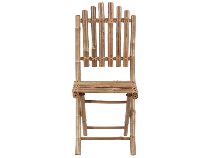 vidaXL Składane krzesła ogrodowe z poduszkami, 2 szt., bambusowe Drewno Kolor Szary Tworzywo sztuczne Krzesło składane Kolor Brązowy