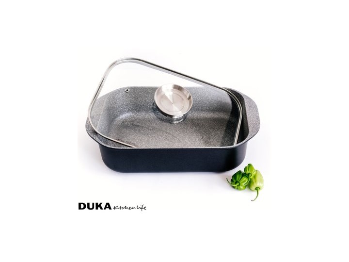 Brytfanna z pokrywką DUKA GOTA COOK 6200 ml aluminium Kategoria Naczynia do zapiekania Naczynie do zapiekania Naczynie z pokrywką Kolor Czarny