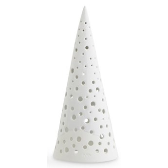 Biały świąteczny świecznik z porcelany kostnej Kähler Design Nobili, wys. 19 cm