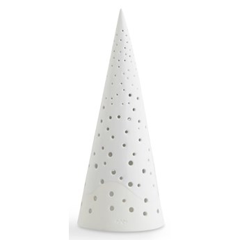 Biały świąteczny świecznik z porcelany kostnej Kähler Design Nobili, wys. 25,5 cm