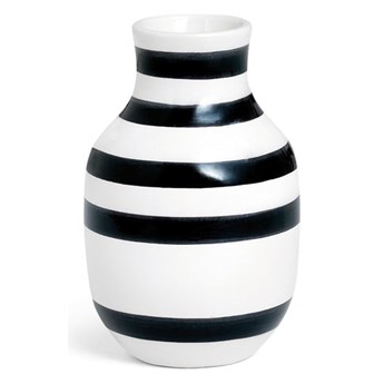 Czarno-biały kamionkowy wazon Kähler Design Omaggio, wys. 12,5 cm