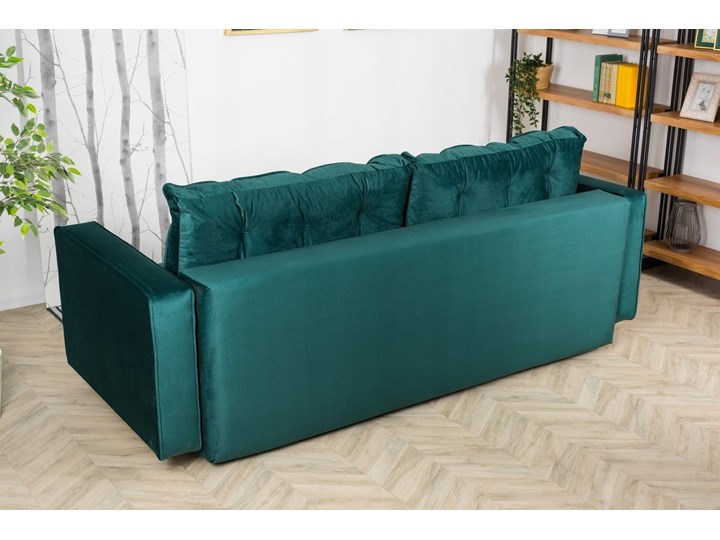 Sofa Rozkładana BRAVOS Funkcja Spania Pojemnik Butelkowa Zieleń Typ Gładkie
