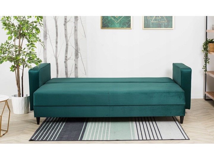 Sofa Rozkładana BRAVOS Funkcja Spania Pojemnik Butelkowa Zieleń Typ Pikowane Pomieszczenie Salon