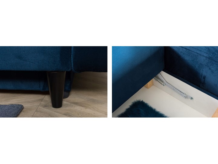 Sofa Rozkładana BRAVOS Funkcja Spania Pojemnik Granat Typ Pikowane Wielkość Trzyosobowa