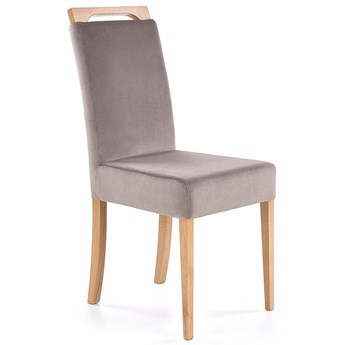 Tapicerowane krzesło drewniane w kolorze popiel + dąb miodowy - Tridin