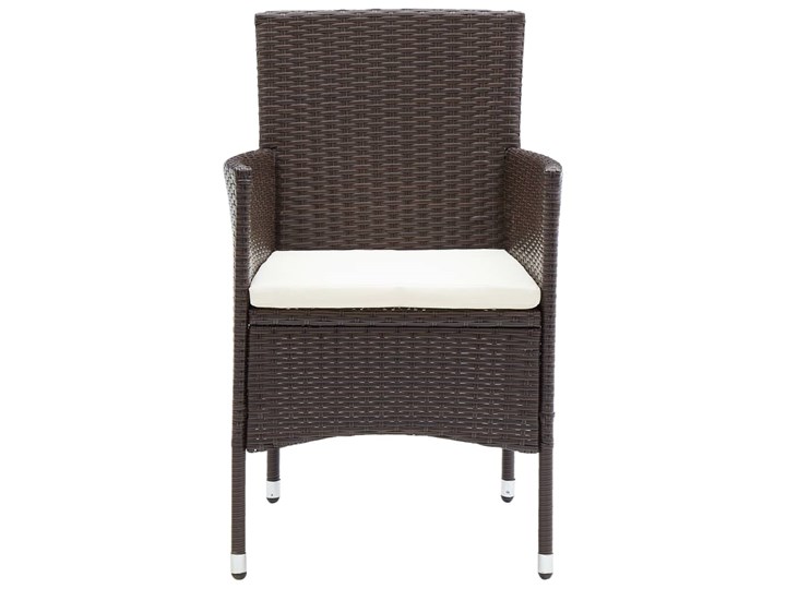 vidaXL Krzesła ogrodowe, 4 szt., polirattan, brązowe Tworzywo sztuczne Metal Krzesło z podłokietnikami Kolor Brązowy