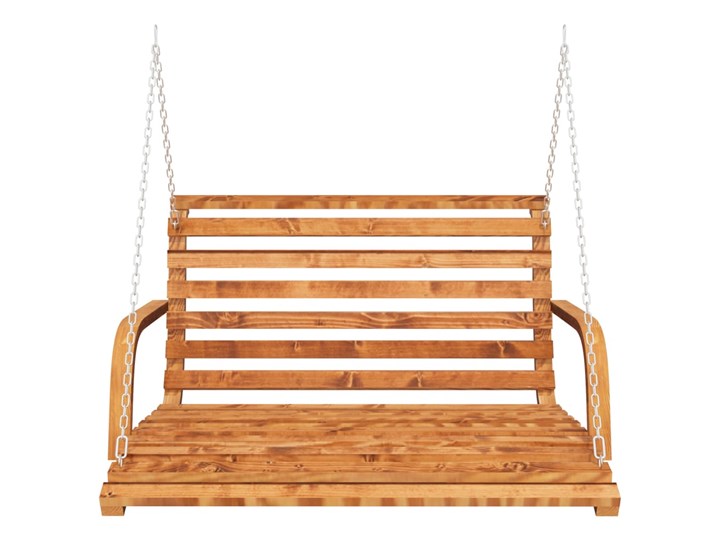vidaXL Huśtawka, lite drewno świerkowe w kolorze teku, 91x130x58 cm Typ Huśtawka ze stelażem
