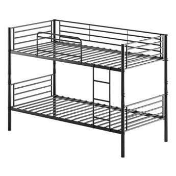 Łóżko piętrowe rozkładane - czarne, metalowe 90X200 - HADSON