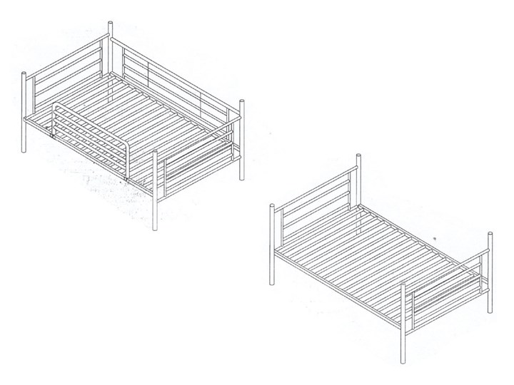 ŁÓŻKO METALOWE PIĘTROWE ROZKŁADANE 80x200 - HADSON - CZARNY Rozmiar materaca 80x200 cm Łóżko piętrowe Kategoria Łóżka dla dzieci