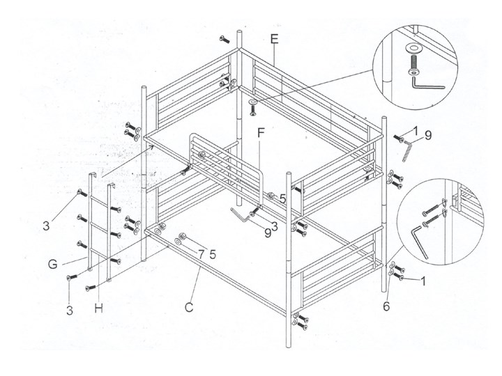 ŁÓŻKO METALOWE PIĘTROWE ROZKŁADANE 80x200 - HADSON - CZARNY Rozmiar materaca 80x200 cm Łóżko piętrowe Kategoria Łóżka dla dzieci