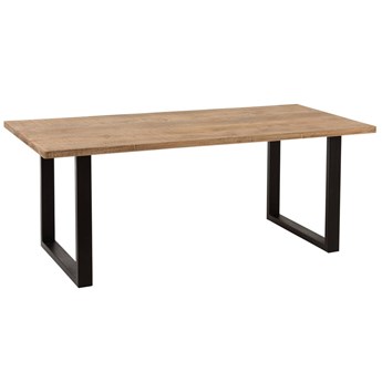 DENMARK stół jadalniany z drzewa mango na czarnych metalowych nogach, 203x77x90 cm