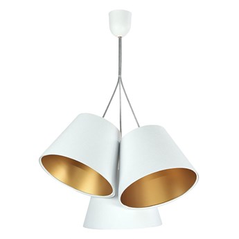 Biało-złota lampa wisząca welurowa - EXX67-Semina
