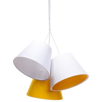 Biało-żółta lampa wisząca dzwonki dla dzieci - EXX72-Mirella