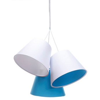 Biało-niebieska dziecięca lampa wisząca stożek - EXX72-Mirella