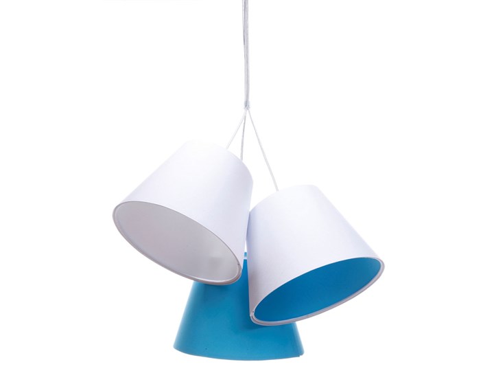 Biało-niebieska dziecięca lampa wisząca stożek - EXX72-Mirella Uniwersalne Kolor