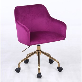 FOTEL HR698 GOLD FUKSJA WELUR