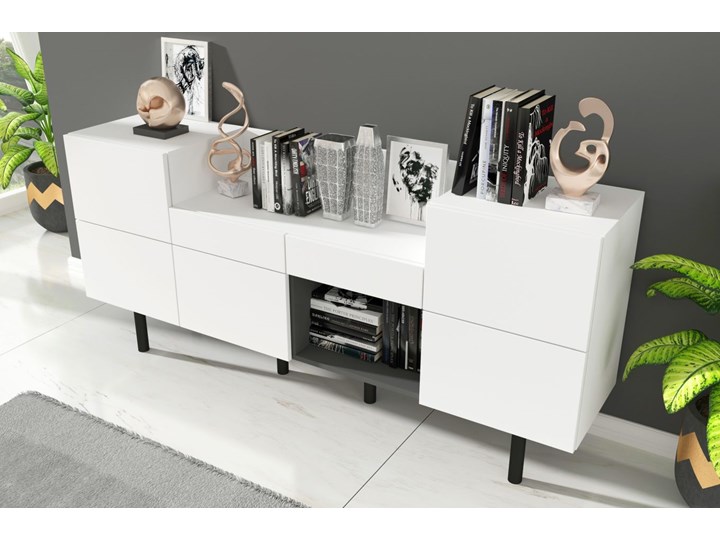 Nowoczesna duża biała komoda Skandica TORRA / 180 cm Płyta laminowana Głębokość 40 cm Płyta MDF Szerokość 90 cm Pomieszczenie Pokój nastolatka