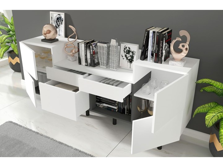 Nowoczesna duża biała komoda Skandica TORRA / 180 cm Płyta laminowana Głębokość 40 cm Płyta MDF Szerokość 90 cm Styl Nowoczesny