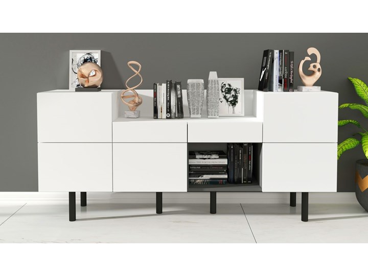 Nowoczesna duża biała komoda Skandica TORRA / 180 cm Pomieszczenie Sypialnia Płyta MDF Szerokość 90 cm Głębokość 40 cm Płyta laminowana Styl Minimalistyczny