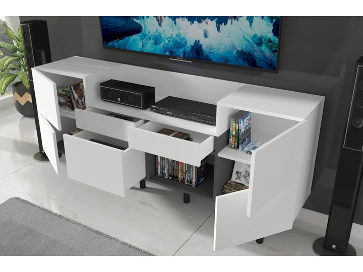 Nowoczesna duża biała komoda Skandica TORRA / 180 cm Szerokość 90 cm Płyta laminowana Płyta MDF Głębokość 40 cm Pomieszczenie Sypialnia