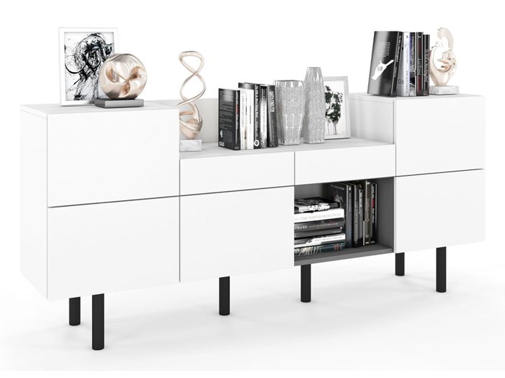 Nowoczesna duża biała komoda Skandica TORRA / 180 cm Płyta laminowana Płyta MDF Głębokość 40 cm Szerokość 90 cm Pomieszczenie Pokój nastolatka