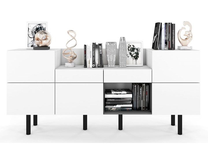 Nowoczesna duża biała komoda Skandica TORRA / 180 cm Głębokość 40 cm Płyta MDF Szerokość 90 cm Płyta laminowana Kolor Biały