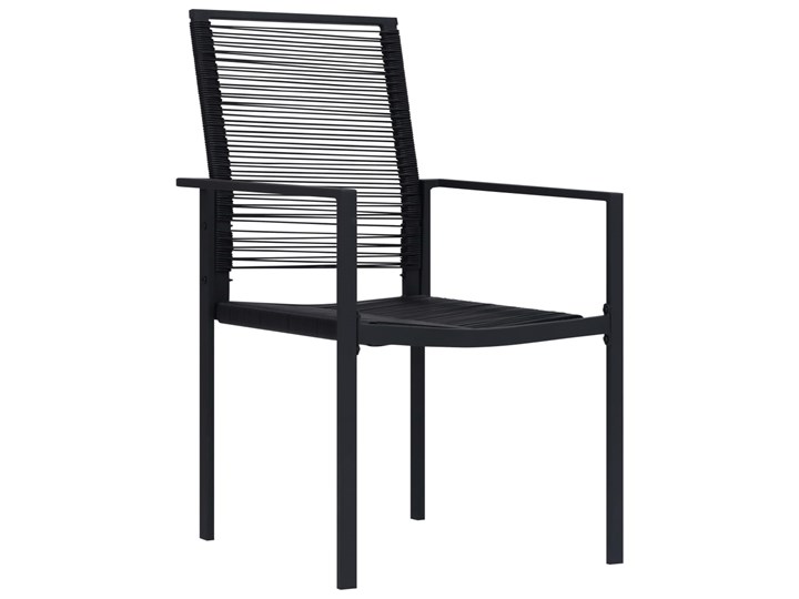 vidaXL Krzesła ogrodowe, 2 szt., rattan PVC, czarne Kolor Czarny Metal Krzesło z podłokietnikami Drewno Styl Nowoczesny