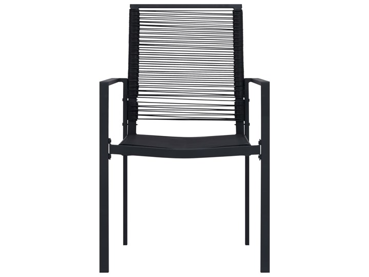 vidaXL Krzesła ogrodowe, 2 szt., rattan PVC, czarne Metal Krzesło z podłokietnikami Kolor Czarny Drewno Styl Nowoczesny