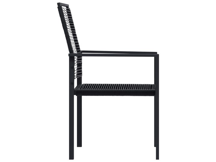 vidaXL Krzesła ogrodowe, 2 szt., rattan PVC, czarne Metal Kolor Czarny Krzesło z podłokietnikami Drewno Styl Nowoczesny