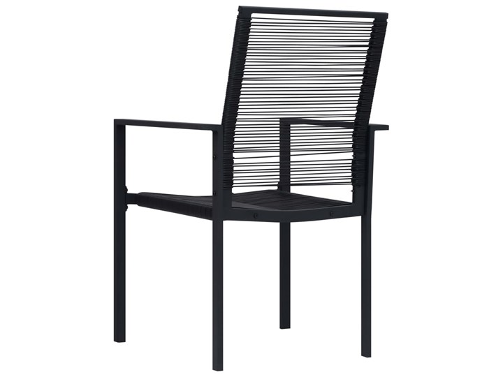 vidaXL Krzesła ogrodowe, 2 szt., rattan PVC, czarne Drewno Kolor Czarny Krzesło z podłokietnikami Metal Styl Nowoczesny