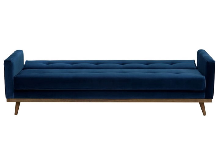 Sofa Klematisar 3-osobowa Welurowa z funkcją spania (Deluxe - welur łatwozmywalny PEACOCK :deluxe/PEACOCK) Głębokość 91 cm Stała konstrukcja Pomieszczenie Salon