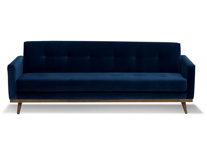 Sofa Klematisar 3-osobowa Welurowa z funkcją spania (Deluxe - welur łatwozmywalny PEACOCK :deluxe/PEACOCK) Głębokość 91 cm Stała konstrukcja Typ Gładkie Styl Nowoczesny