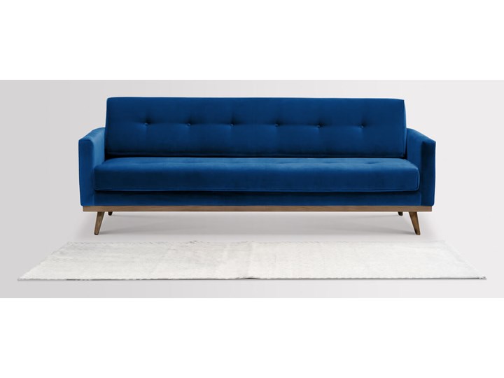 Sofa Klematisar 3-osobowa Welurowa z funkcją spania (Deluxe - welur łatwozmywalny PEACOCK :deluxe/PEACOCK) Stała konstrukcja Nóżki Na nóżkach