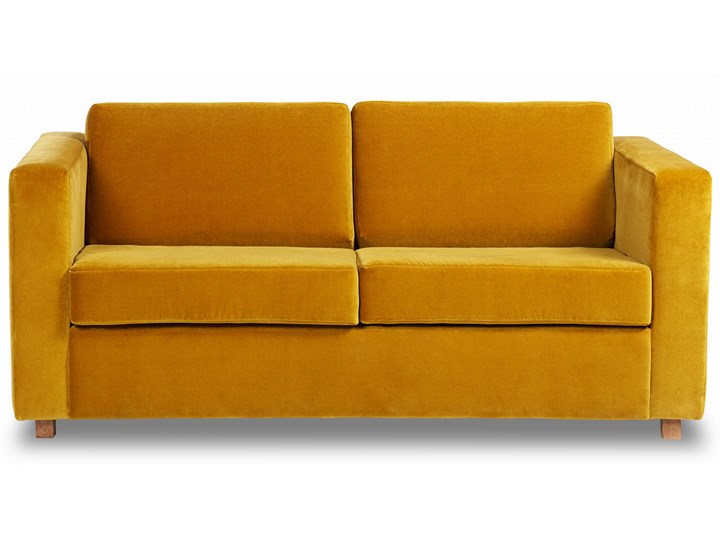Sofa Narcisser 2-osobowa Welurowa z funkcją spania (Welur bawełna 100% CIEMNOZIELONY :welur/CIEMNOZIELONY) Stała konstrukcja Nóżki Na nóżkach