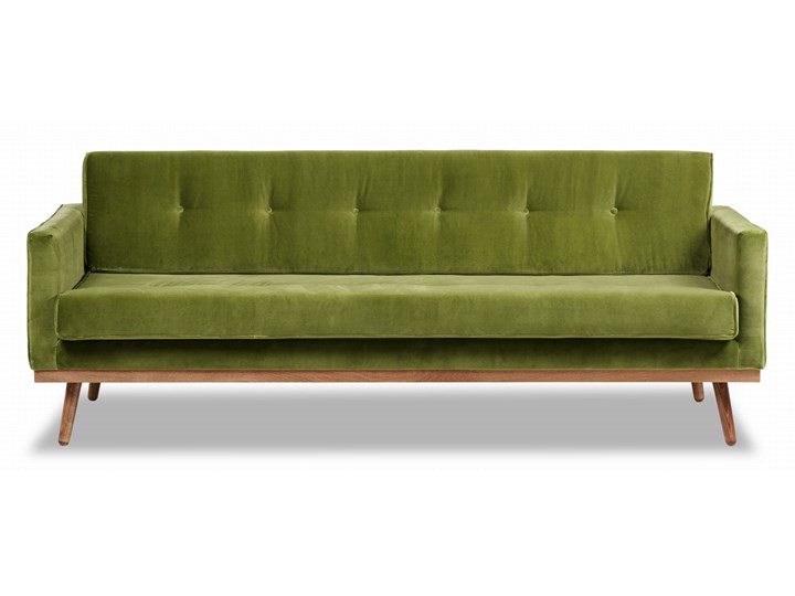 Sofa Klematisar 3-osobowa Welurowa z funkcją spania (Deluxe - welur łatwozmywalny PEACOCK :deluxe/PEACOCK) Głębokość 91 cm Stała konstrukcja Styl Klasyczny