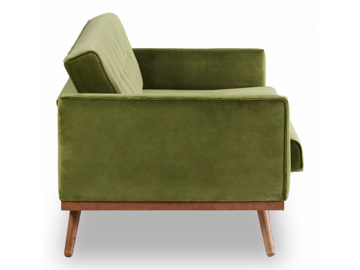 Sofa Klematisar 3-osobowa Welurowa z funkcją spania (PIANO - welur łatwoczyszczący Musztarda:piano/MUSZTARDA 23) Szerokość 215 cm Głębokość 91 cm Stała konstrukcja Styl Skandynawski