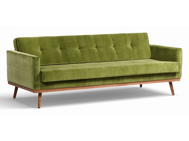 Sofa Klematisar 3-osobowa Welurowa z funkcją spania (Deluxe - welur łatwozmywalny PEACOCK :deluxe/PEACOCK) Stała konstrukcja Głębokość 91 cm Typ Gładkie