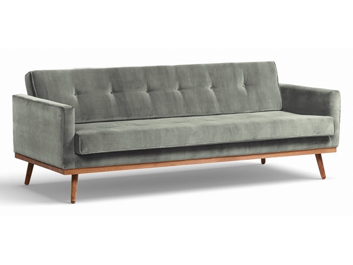 Sofa Klematisar 3-osobowa Welurowa z funkcją spania (Deluxe - welur łatwozmywalny PEACOCK :deluxe/PEACOCK) Głębokość 91 cm Stała konstrukcja Nóżki Na nóżkach