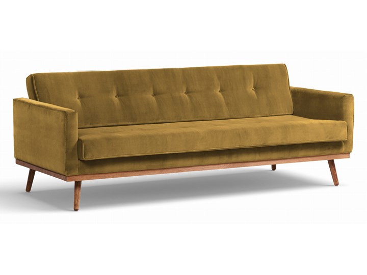 Sofa Klematisar 3-osobowa Welurowa z funkcją spania (Deluxe - welur łatwozmywalny PEACOCK :deluxe/PEACOCK) Głębokość 91 cm Stała konstrukcja Nóżki Na nóżkach Styl Klasyczny