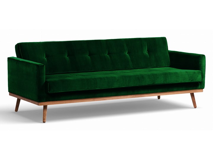 Sofa Klematisar 3-osobowa Welurowa z funkcją spania (Deluxe - welur łatwozmywalny PEACOCK :deluxe/PEACOCK) Głębokość 91 cm Stała konstrukcja Nóżki Na nóżkach