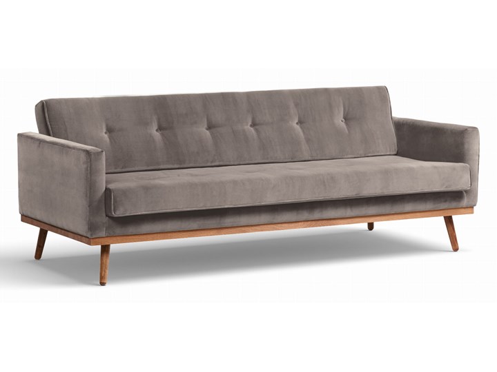 Sofa Klematisar 3-osobowa Welurowa z funkcją spania (Deluxe - welur łatwozmywalny PEACOCK :deluxe/PEACOCK) Stała konstrukcja Głębokość 91 cm Nóżki Na nóżkach