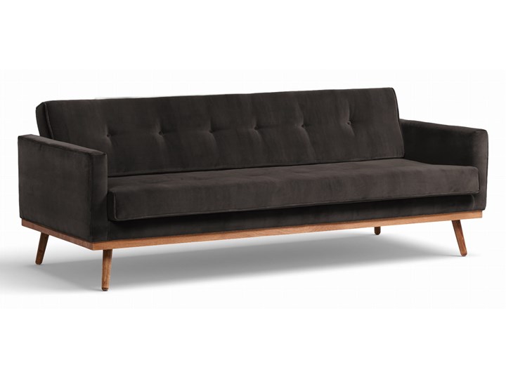 Sofa Klematisar 3-osobowa Welurowa z funkcją spania (Deluxe - welur łatwozmywalny PEACOCK :deluxe/PEACOCK) Głębokość 91 cm Stała konstrukcja Wielkość Trzyosobowa