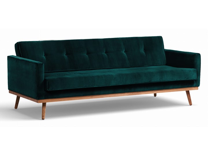 Sofa Klematisar 3-osobowa Welurowa z funkcją spania (Deluxe - welur łatwozmywalny PEACOCK :deluxe/PEACOCK) Stała konstrukcja Styl Skandynawski Głębokość 91 cm Materiał obicia Skóra ekologiczna