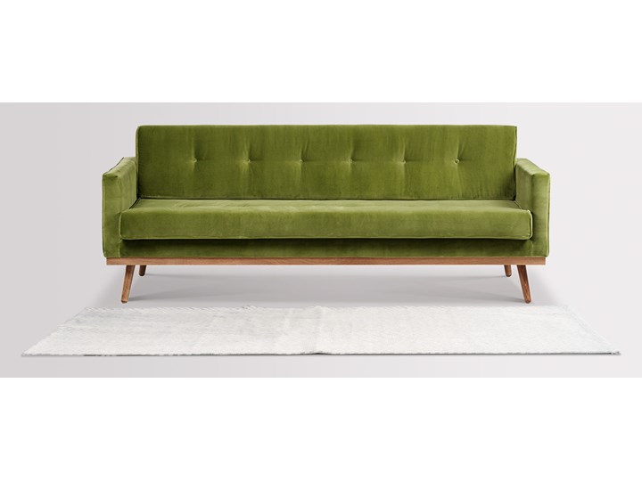 Sofa Klematisar 3-osobowa Welurowa z funkcją spania (Deluxe - welur łatwozmywalny PEACOCK :deluxe/PEACOCK) Głębokość 91 cm Stała konstrukcja Boki Z bokami